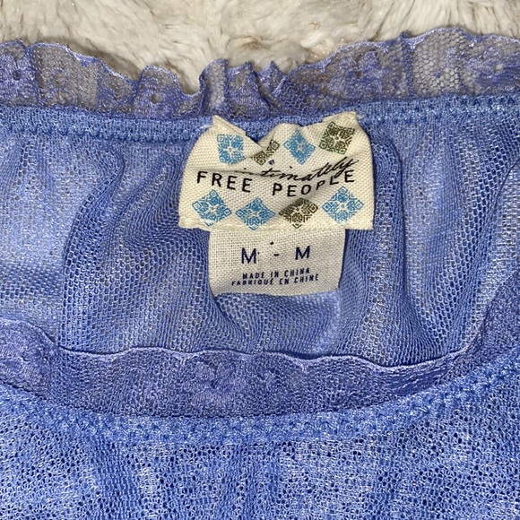 Intimately Free People sapphire blue lace babydoll camisole top size medium - Picture 3 of 8